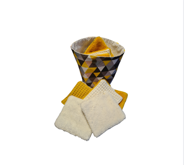 Lingettes démaquillantes lavables avec panier – Fabrication artisanale